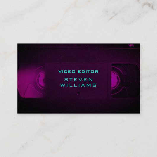 Retro Technologiemodernes gefärbt Visitenkarte (Vorderseite)