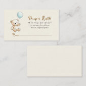 Retro Teddy Bear Baby Boy shower Diaper Raffle Begleitkarte (Vorne/Hinten)