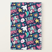 Retro Tee Liebe Niedlich Rainbow Herzmuster Notizblock (Rückseite)