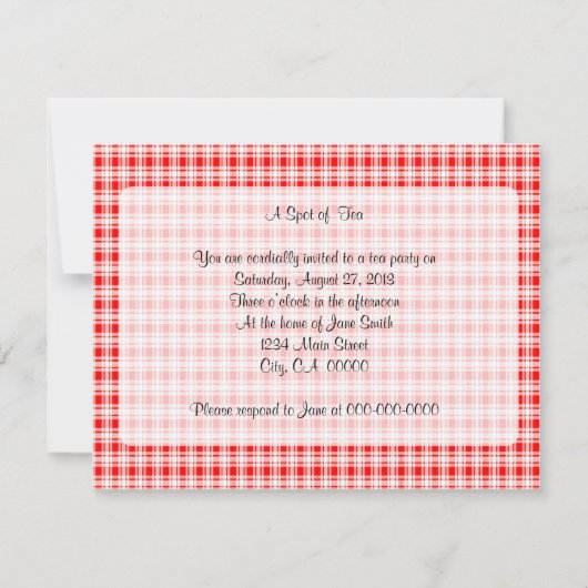 Retro-Tee-Party Einladung (Rückseite)