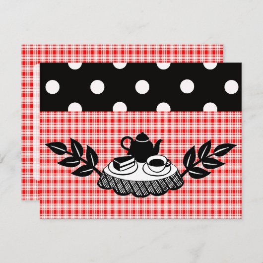 Retro-Tee-Party Einladung (Vorne/Hinten)