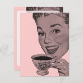 Retro-Tee-Party Einladung (Vorne/Hinten)