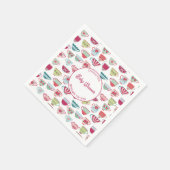 Retro Tee Party Kinderdusche Personalisiert Serviette (Ecke)