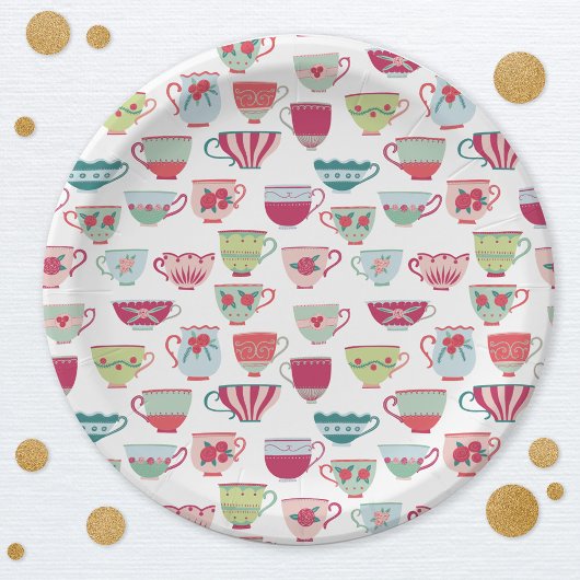 Retro Tee Party Pastel Pappteller