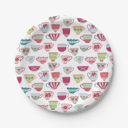 Retro Tee Party Pastel Pappteller (Vorderseite)