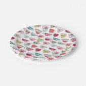 Retro Tee Party Pastel Pappteller (Schrägansicht)