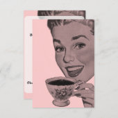 Retro Tee Party V2 Einladung (Vorne/Hinten)