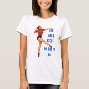 RETRO TEE T-SHIRT GET YOUR KICKS AUF ROUTE 66