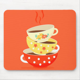 Retro Tee Vintage Teebecher whimsical Art Mousepad