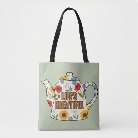 Retro Teekanne Leben breit Design Tasche (Vorderseite)