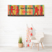Retro-Teen-Disco-Tanz-Geburtstagsbanner Banner (Insitu)