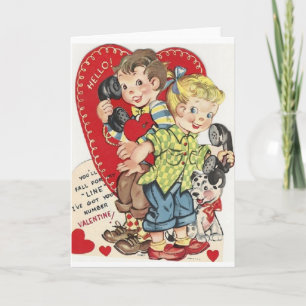 Retro-Teen-Valentinstagskarte Feiertagskarte