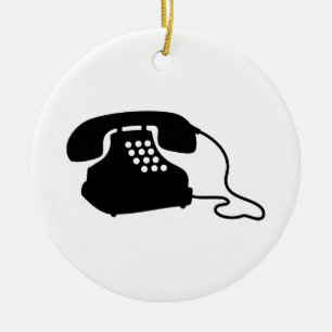 Retro Telefon Keramik Ornament