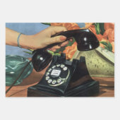 Retro-Telefon mit Rotary-Wählverbindung, Vintages  Geschenkpapier Set (Vorderseite 3)