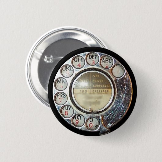 RETRO TELEFON-SKALA-Knopf Button (Vorne & Hinten)