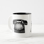 Retro Telefon Zweifarbige Tasse (Vorderseite Links)