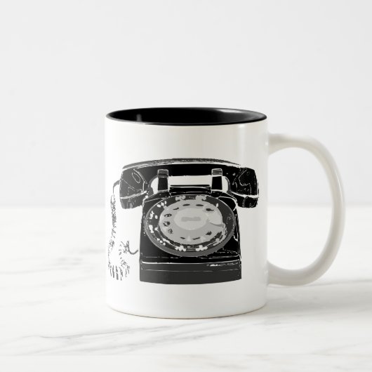 Retro Telefon Zweifarbige Tasse (Rechts)
