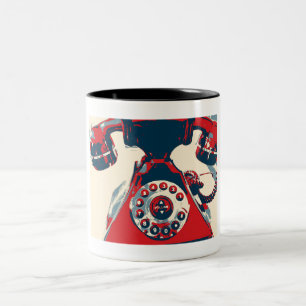 Retro-Telefon Zweifarbige Tasse