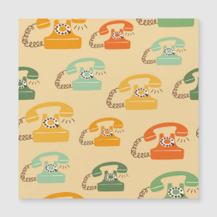 Retro Telefone, buntes, nahtloses Muster. Magnetkarte