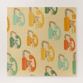 Retro Telefone, buntes, nahtloses Muster. Puzzle (Horizontal)