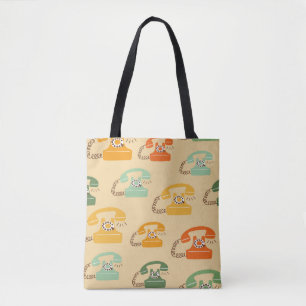 Retro Telefone, buntes, nahtloses Muster. Tasche