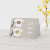 Retro-Telefone-Grußkarte Karte (Gelbe Blume)