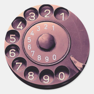 Retro Telefonskala Runder Aufkleber