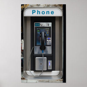 Retro-Telefonzellen-Design, Vintage-Telefonzellen- Poster