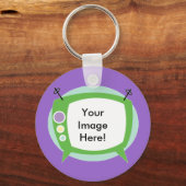 Retro Television ~ Fügen Sie Ihr Foto!! Schlüsselanhänger (Vorderseite)