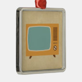 Retro Television Set Silbernes Ornament (Rechts)
