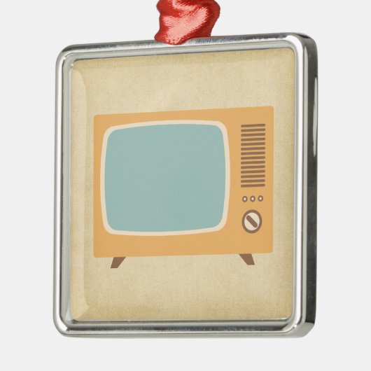 Retro Television Set Silbernes Ornament (Links)