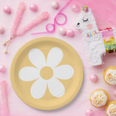 Retro-Teller aus gelbbraunem Büttenpapier Pappteller (Party)