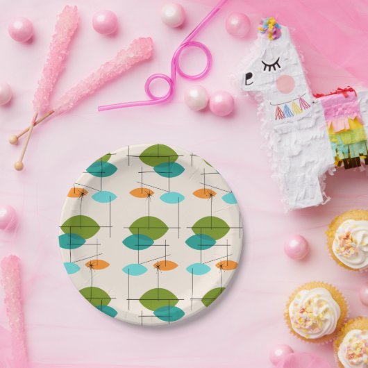 Retro-Teller für atomares mobiles Muster Pappteller (Party)