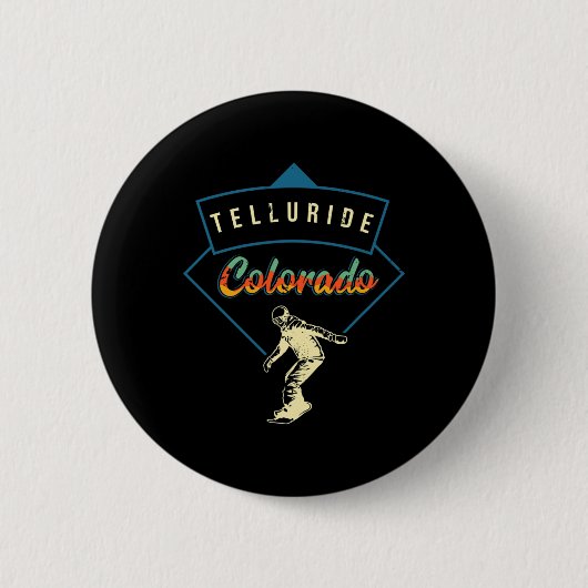 Retro Telluride Colorado Snowboard Instructor S Button (Vorderseite)