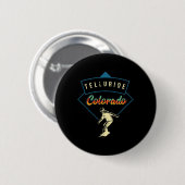 Retro Telluride Colorado Snowboard Instructor S Button (Vorne & Hinten)