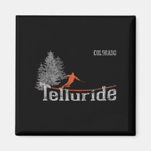 Retro Telluride Colorado Unruhiges Skifahren Magnet