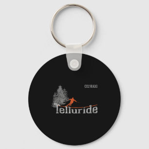 Retro Telluride Colorado Unruhiges Skifahren Schlüsselanhänger