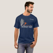 Retro Telluride Colorado Unruhiges Skifahren T-Shirt (Vorne ganz)