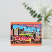 Retro Tempe Arizona Postkarte (Stehend Vorderseite)