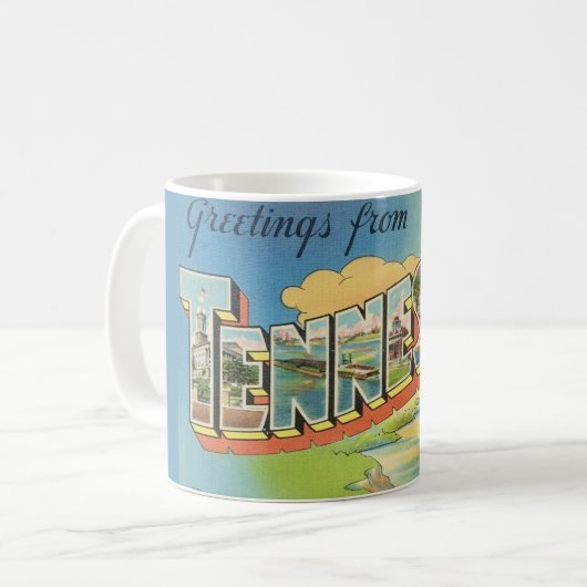 Retro Tennessee Greeting Kaffeetasse (Vorderseite Links)