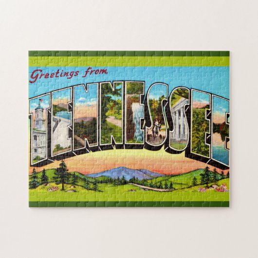 Retro Tennessee Greeting Postcard Puzzle (Horizontal)