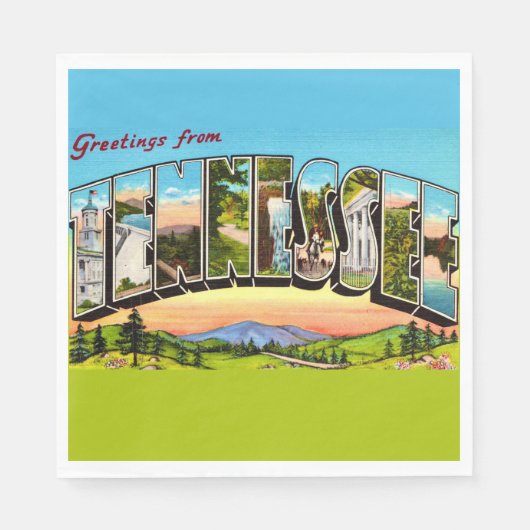 Retro-Tennessee-Grußpostkarte Serviette (Vorderseite)