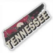 Retro Tennessee Staat Car Sticker (Vorderseite)