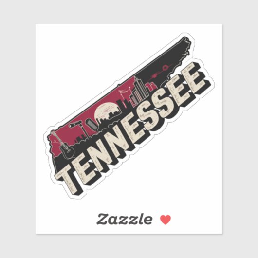 Retro Tennessee Staat Car Sticker (Blatt)
