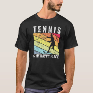 Retro Tennis ist mein glücklicher Ort Funny Tennis T-Shirt