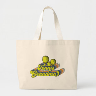 Retro Tennis Oma Sublimierung Design, Tennis Jumbo Stoffbeutel