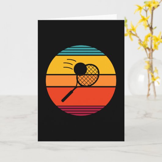 Retro Tennis Player Karte (Gelbe Blume)