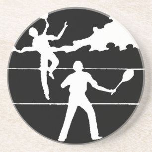 Retro Tennis Silhouette Getränkeuntersetzer
