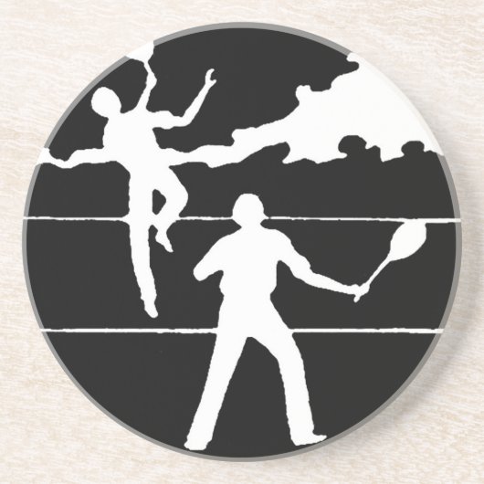 Retro Tennis Silhouette Getränkeuntersetzer (Vorne)