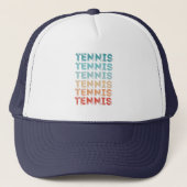 Retro Tennis Vintages Geschenk Truckerkappe (Vorderseite)